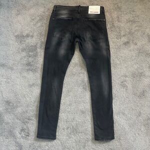 Dsquared2 Jeans Mens 32 (Fit 31x31.5) Black Distressed Paint Splatter Slim Denim